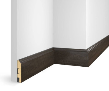 Плинтус Cosca Decor NanoFlex ЕP07 Дуб Темный 80x16x2400 мм
