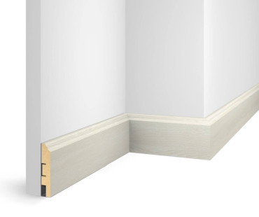 Плинтус Cosca Decor NanoFlex ЕP07 Груша Белая 80x16x2400 мм