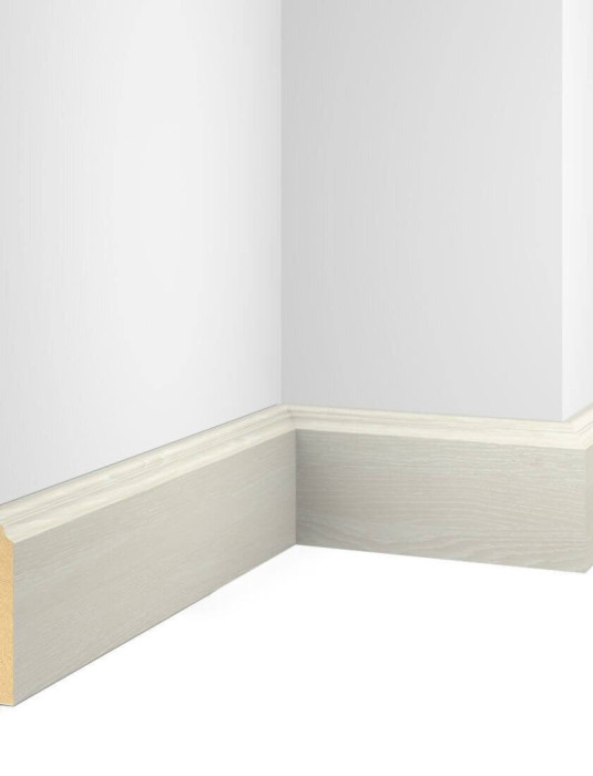 Плинтус Cosca Decor NanoFlex ЕP07 Груша Белая 80x16x2400 мм