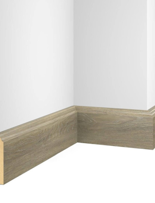 Плинтус Cosca Decor NanoFlex ЕP07 Дуб Сахара 80x16x2400 мм