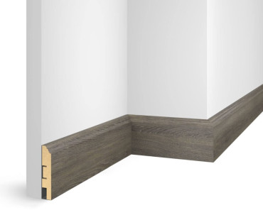 Плинтус Cosca Decor NanoFlex ЕP07 Дуб Серебристый 80x16x2400 мм