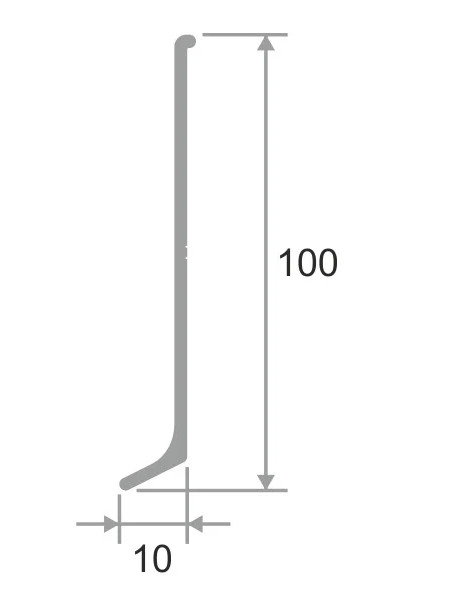 Алюминиевый плинтус ПЛ-100 300см черный