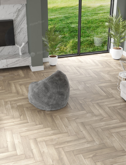 Кварцвиниловая плитка Alpine Floor Parquet LVT Дуб Натуральный отбеленный ECO 16-5