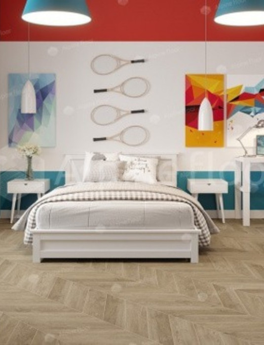 SPC - плитка Alpine Floor CHEVRON ДУБ ВАНИЛЬ СЕЛЕКТ ECO 18-2