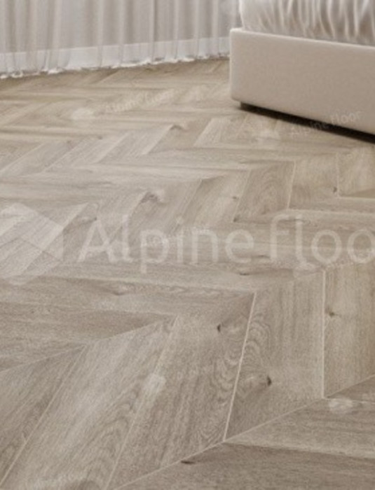SPC - плитка Alpine Floor CHEVRON ДУБ ОТБЕЛЕННЫЙ ECO 18-3