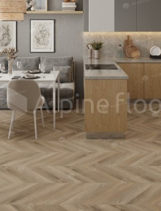 SPC - плитка Alpine Floor CHEVRON ДУБ СИНИСТРА ECO 18-6
