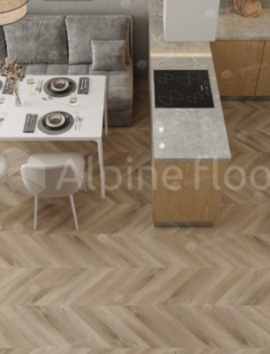SPC - плитка Alpine Floor CHEVRON ДУБ СИНИСТРА ECO 18-6