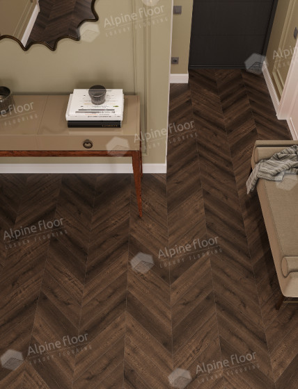 SPC - плитка Alpine Floor CHEVRON Дуб Мокка ЕСО 18-12