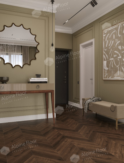 SPC - плитка Alpine Floor CHEVRON Дуб Мокка ЕСО 18-12