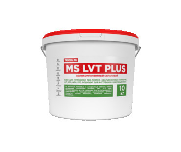 Клей для ПВХ, SPC, WPC, EPC и кварцвиниловых покрытий TRICOL 1K MS LVT PLUS, 10 кг