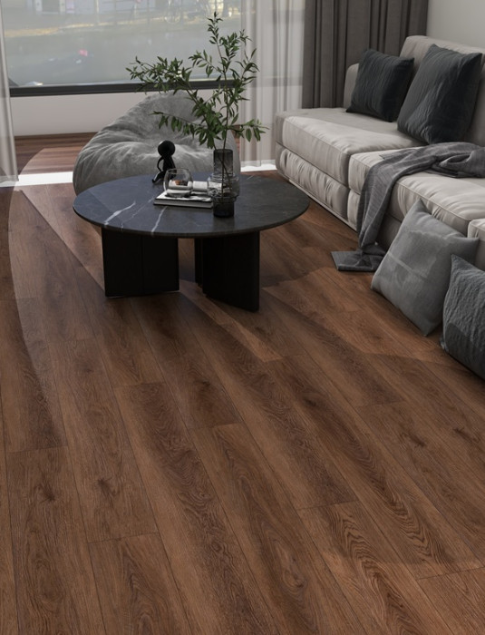 Замковой кварц-винил Union ES02-06 Дуб Брауни